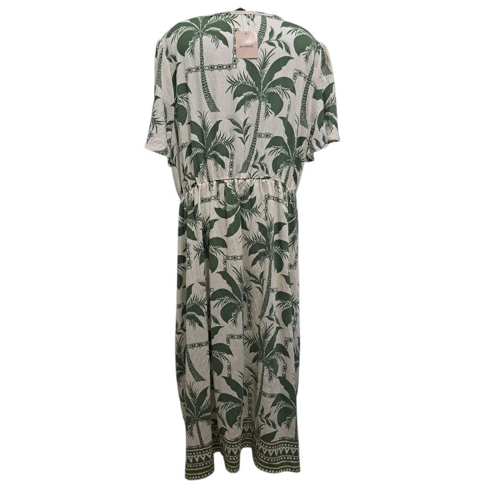 BloomChic  Tropical Palm Print Boho Chic Midi Dress Size 22-24 Multi-Color NWT - Picture 4 of 17